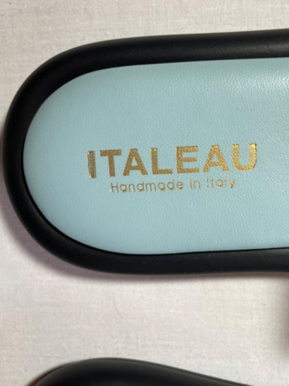 New Italeau Giorgia Slides Teal Cushioned Leather Made in Italy Size 11 - Picture 6 of 11